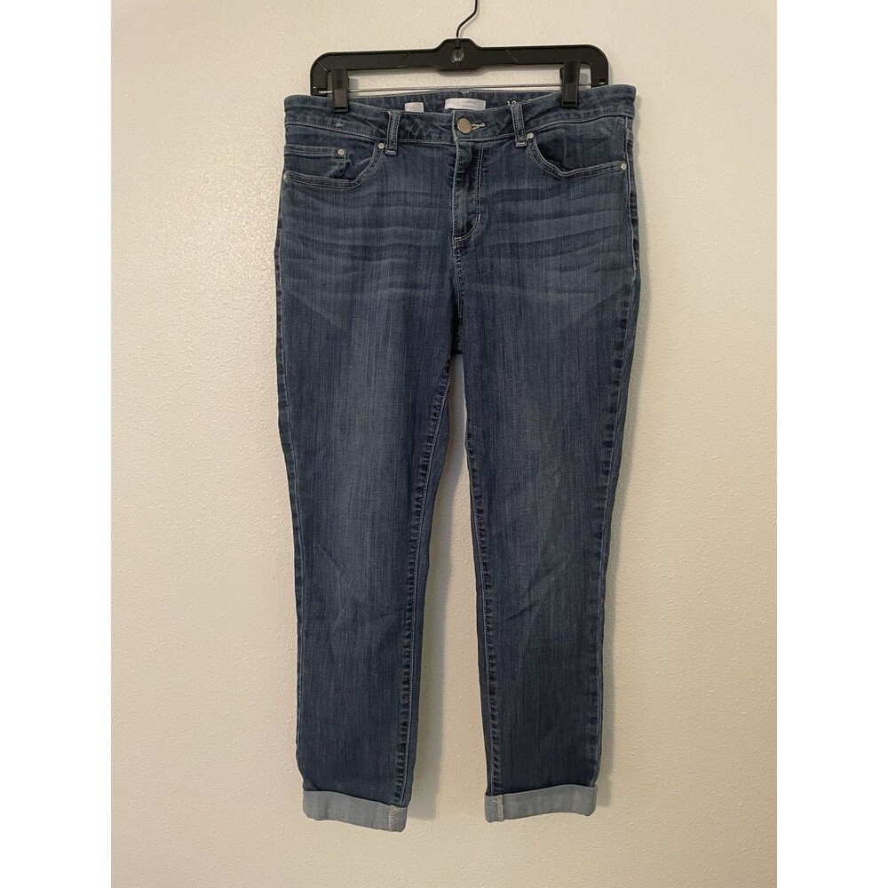 LC Lauren Conrad Skinny Jeans Women 12 Blue Cuffed Ankle Denim Casual Classic